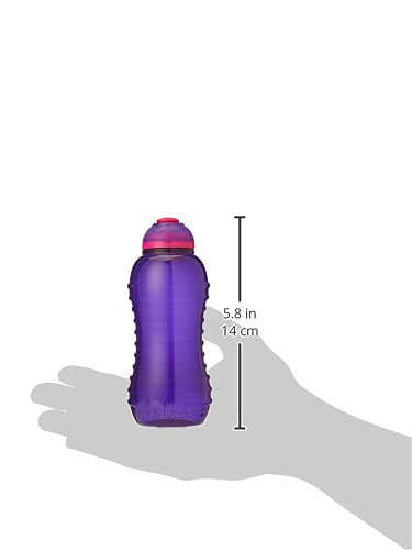 Sistema Squeeze Twist 'n' Sip Sports Water Bottles | 460 ml | Leakproof Kids Water Bottles | BPA-Free | Blue | 4 Count