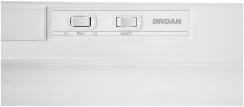 Broan-NuTone F403011 Insert with Light, Exhaust Fan for Under Cabinet Two-Speed Four-Way Convertible Range Hood, 30-Inch, White on White