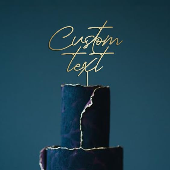 Wooden Custom Cake Topper with Your Text Personalised Party Decor Birthday Anniversary Far Away Christmas Graduation Wedding Engagement