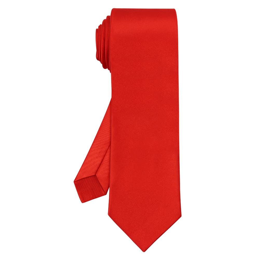 URAQT Men Solid Satin Necktie, 8cm Classic Formal Tie