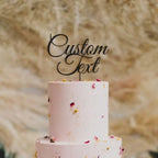 Wooden Custom Cake Topper with Your Text Personalised Party Decor Birthday Anniversary Far Away Christmas Graduation Wedding Engagement