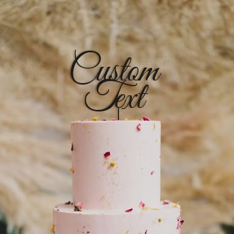 Wooden Custom Cake Topper with Your Text Personalised Party Decor Birthday Anniversary Far Away Christmas Graduation Wedding Engagement