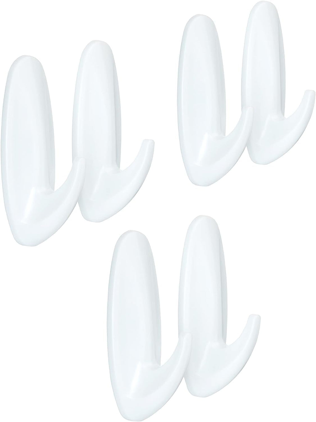 Command Medium Designer Hooks, 6 White Hooks and 9 Adhesive Strips