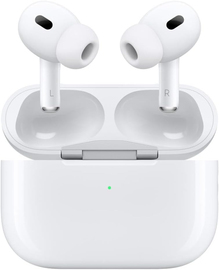 Apple AirPods Pro 2 Wireless Earbuds, Active Noise Cancellation, Hearing Aid Feature, Bluetooth Headphones, Transparency, Personalized Spatial Audio, High-Fidelity Sound, H2 Chip, USB-C Charging