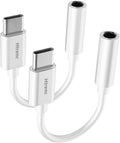 Htrenc USB C to 3.5mm Headphone Jack Adapter, 2 Pack