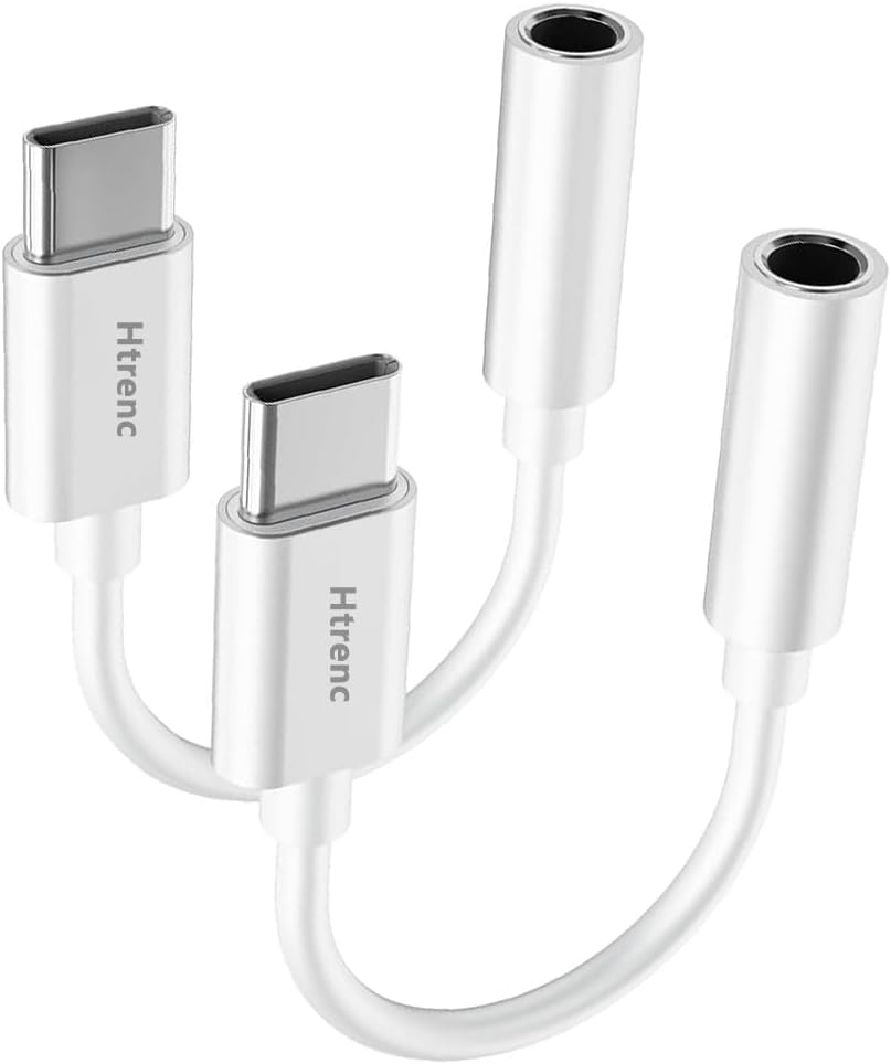 Htrenc USB C to 3.5mm Headphone Jack Adapter, 2 Pack