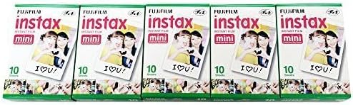 Fujifilm Instax Mini Instant Film, 10 Sheets x 5 Packs (Total 50 Shoots)