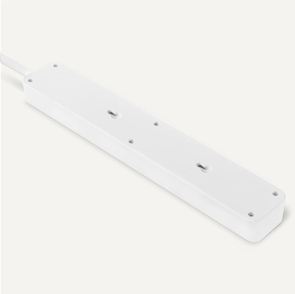Amazon Basics Surge Protector Power Strip, 6-Outlet, 790 Joules, 6ft Extension Cord, Safety Shutters, White