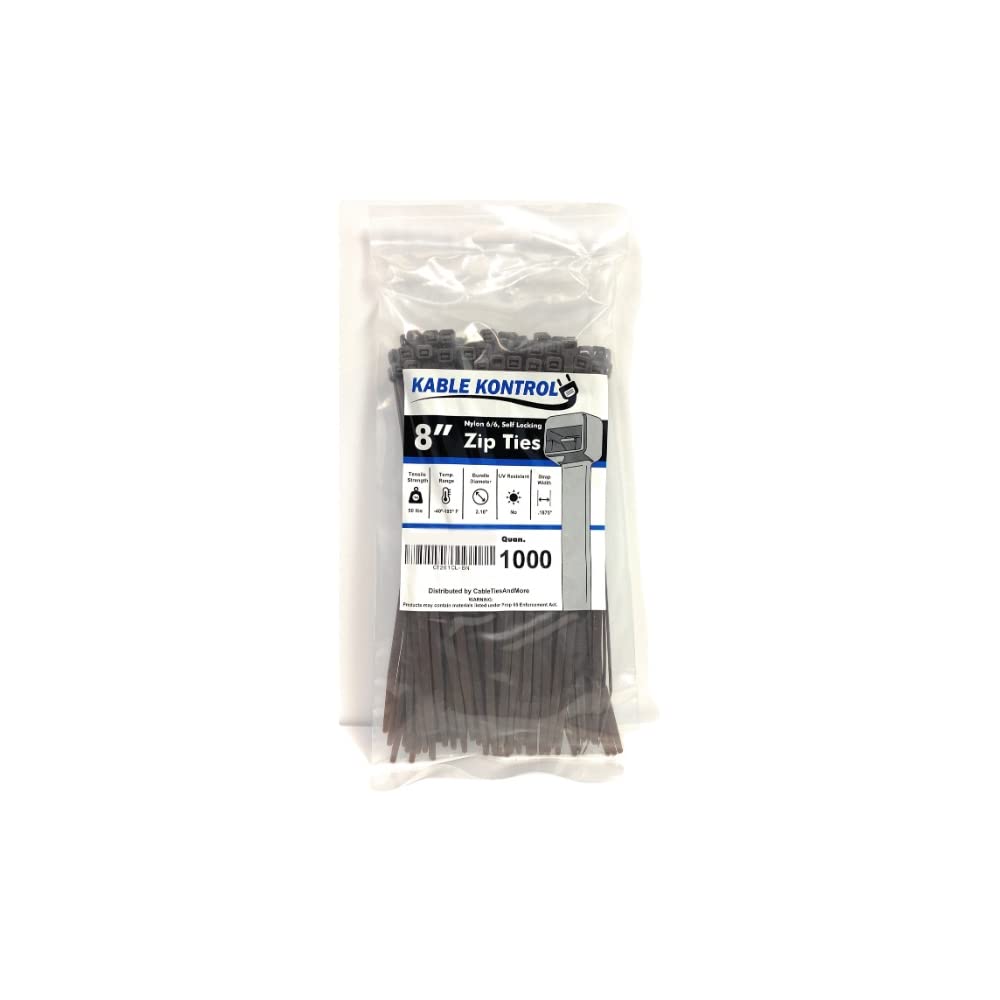 Kable Kontrol Cable Zip Ties, 4 Inch, 100 Pcs, 18lbs Test, Gray