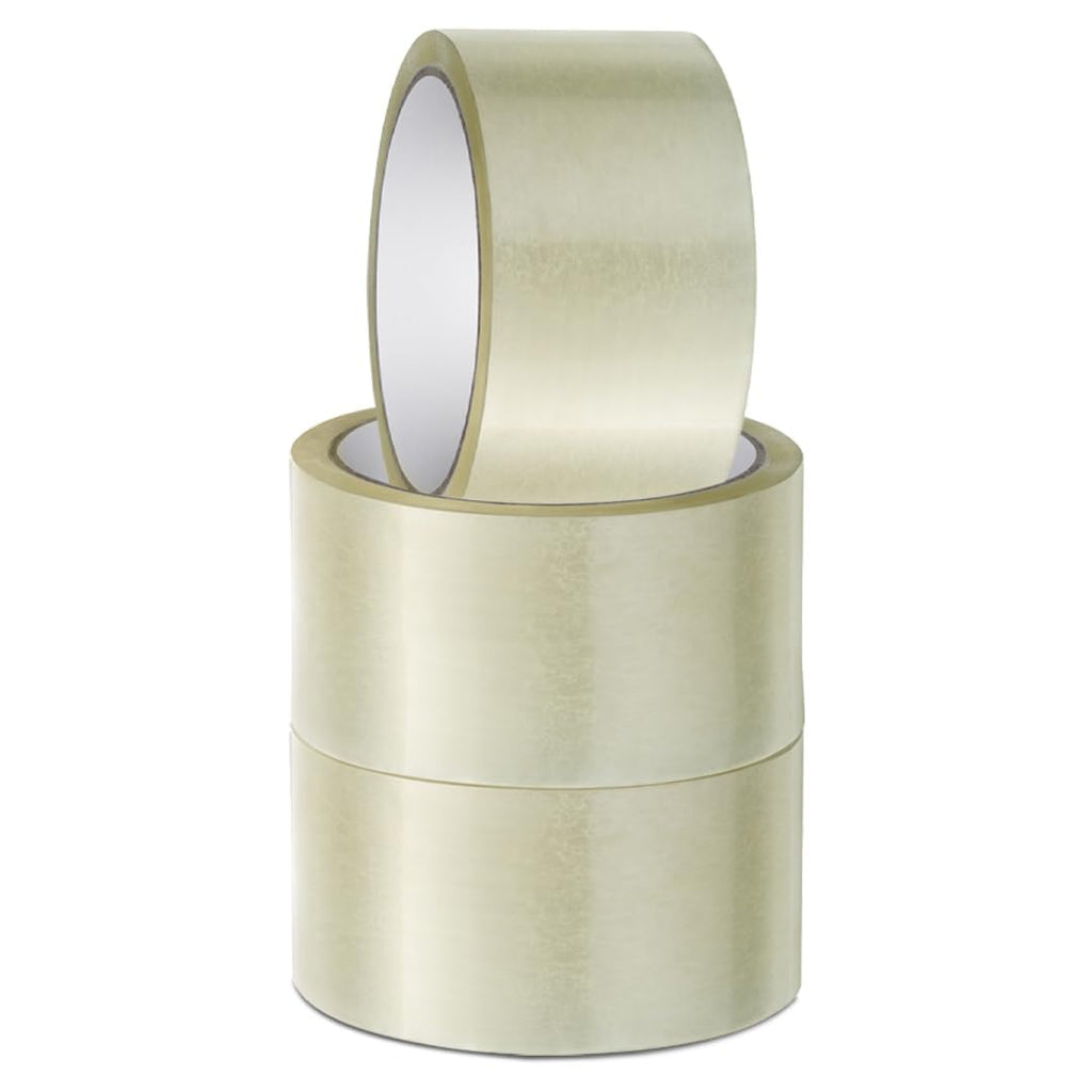 3 Rolls Clear Parcel Tape, 48mm X 66m, Strong Heavy Duty & Low Noise Packing Tape for Packing Boxes, Moving Boxes, and Secure Packaging