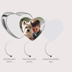 2Burned Custom Personalised Stainless Steel 316 Love Heart Photo Charm