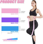 3Pcs Resistance Bands Set - Fitness Exercise Bands, Elastic Bands, Pilates Bands with 3 Resistance Levels, Long Stretch Bands for Yoga, Pilates, Stretching, Strength Training (Pink, Purple, Blue)