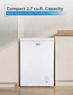 BLACK+DECKER 2.0 Cu. Ft. Compact Chest Freezer, BCFK206, White