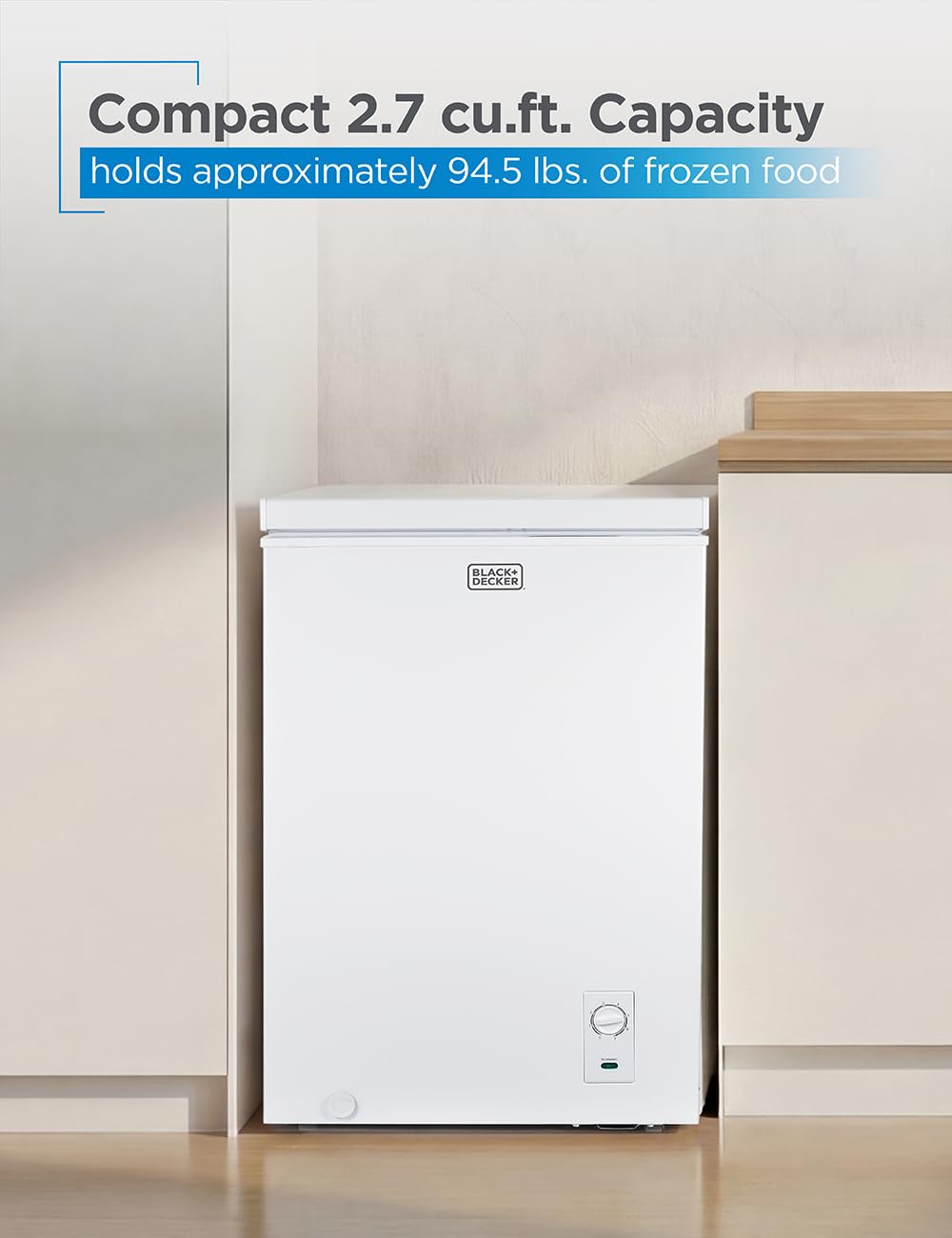 BLACK+DECKER 2.0 Cu. Ft. Compact Chest Freezer, BCFK206, White