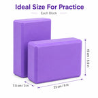 EXERZ Yoga Blocks 2pcs Gym Bricks -Comfortable Fitness Yoga Bricks, Anti-Slip, Lightweight and Travel Friendly Pilates Practice