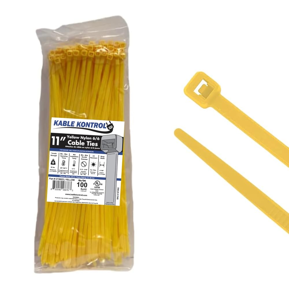 Kable Kontrol Cable Zip Ties, 4 Inch, 100 Pcs, 18lbs Test, Gray