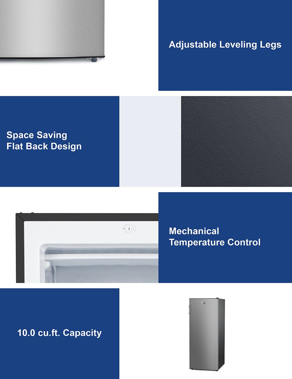BLACK+DECKER 14 Cu. Ft. Convertible Freezer Refrigerator, Upright Freezer with Glass Shelves, ENERGY STAR rated, Frost Free, BUC1400XB, Black