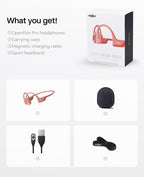 SHOKZ OpenRun Pro - Open-Ear Bluetooth Bone Conduction Sport Headphones - Sweat Resistant Wireless Earphones for Workouts and Running with Premium Deep Base - Built-in Mic, with Hair Band