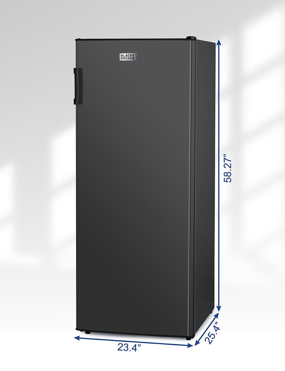 BLACK+DECKER 14 Cu. Ft. Convertible Freezer Refrigerator, Upright Freezer with Glass Shelves, ENERGY STAR rated, Frost Free, BUC1400XB, Black