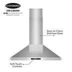 30 in. Lumin Coll 380 CFM Ducted Island Range Hood, LED, Stainless Steel
