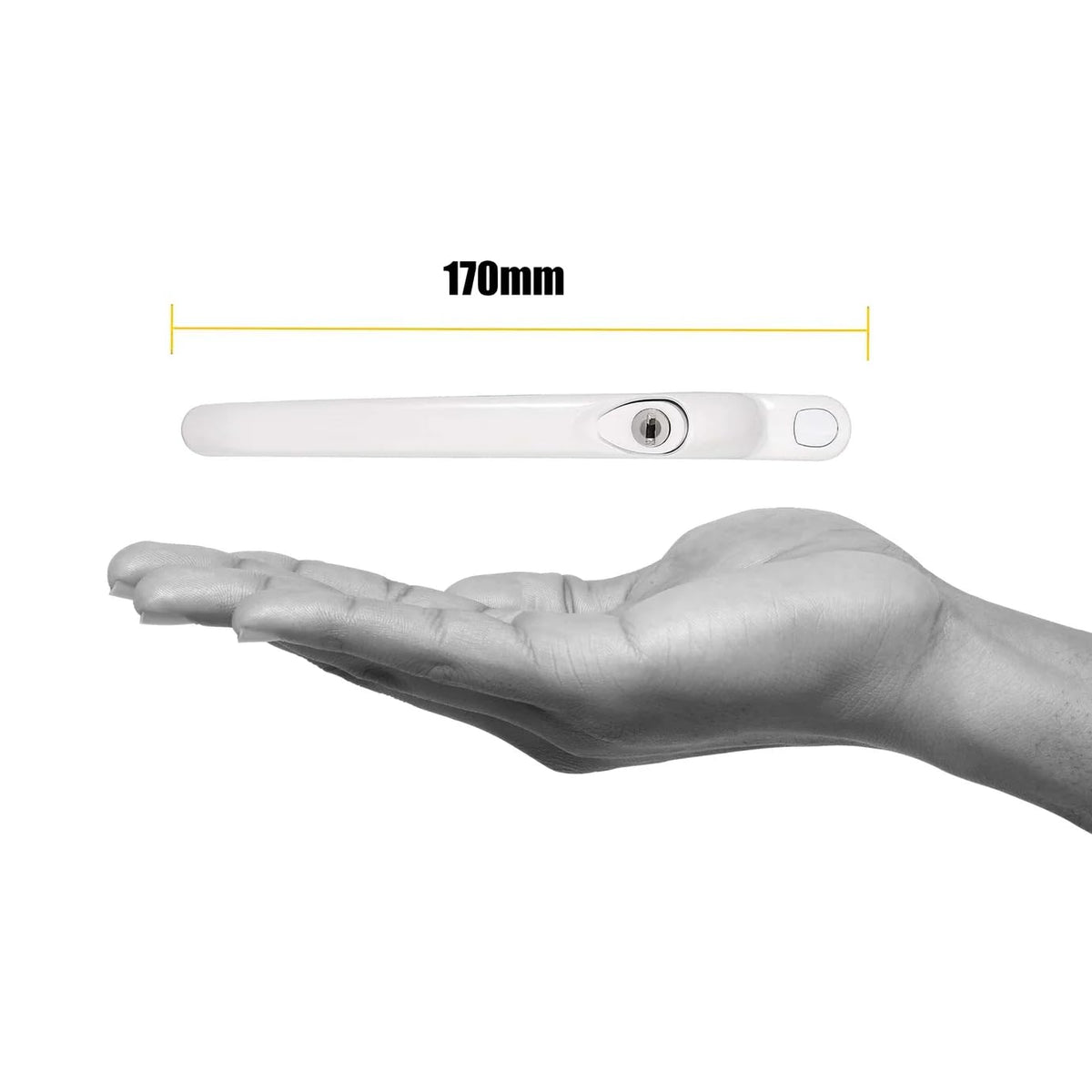 Home Secure™ Universal Locking uPVC Window Handle with Keys – Espag Window Handle Replacement, Reversible Left or Right, Multi-Spindle Fit, White