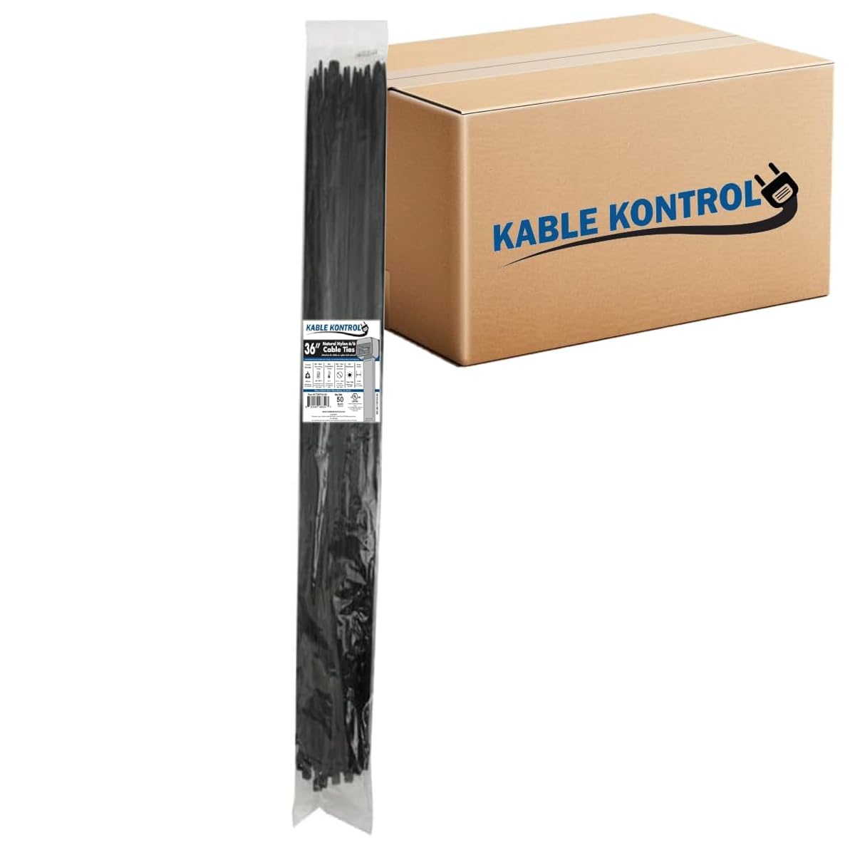 Kable Kontrol Cable Zip Ties, 4 Inch, 100 Pcs, 18lbs Test, Gray