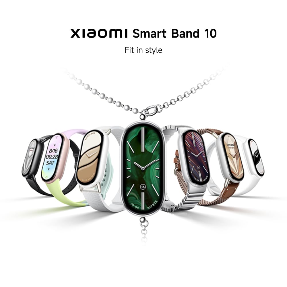 XIAOMI Smart Band 10, Fitness Tracker for Men Women, 21-day battery, White