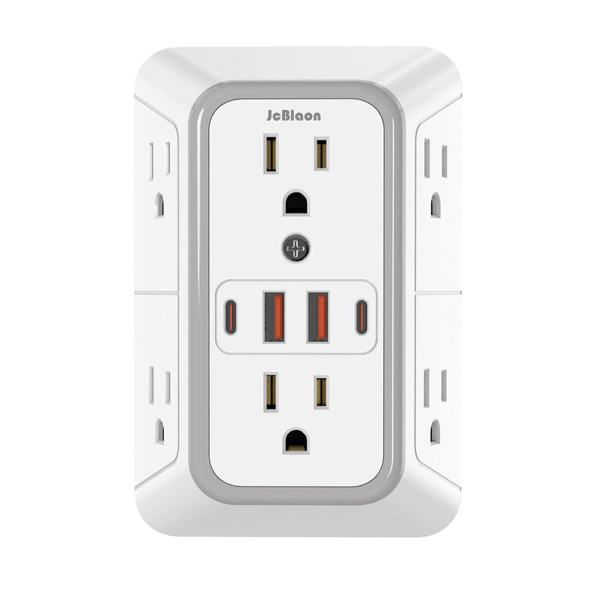 3 Pack Surge Protector Outlet Extender, 6 Outlet Splitter with 4 USB Ports (2 USB C), Multi Plug Wall Outlet 1050J Power Strip, USB Wall Charger for Home Office Kitchen Travel-ETL