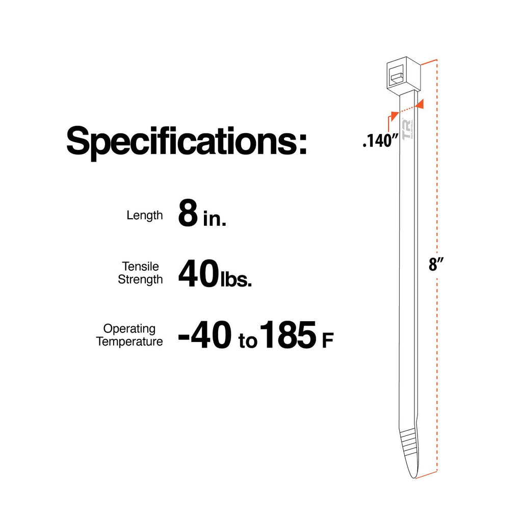 TR Industrial Multi-Purpose Natural Cable Ties, 48 inches, 50 Pack