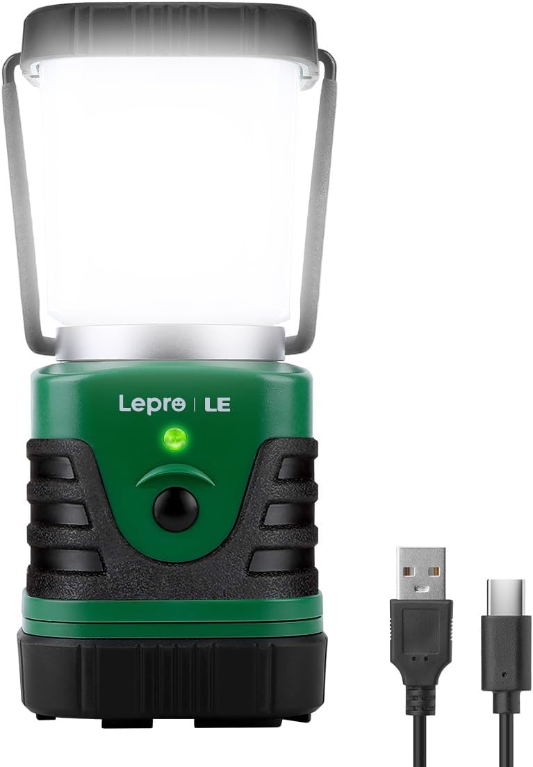 LE Camping Light Rechargeable, 1000lm Camping Lantern, Warm & Cool Light