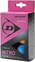 Dunlop Nitro Glow 6 Table Tennis Balls multicoloured, Recreational Player Training Balls