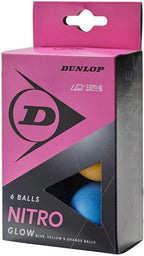 Dunlop Nitro Glow 6 Table Tennis Balls multicoloured, Recreational Player Training Balls