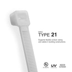 TR Industrial Multi-Purpose Natural Cable Ties, 48 inches, 50 Pack