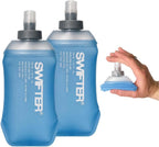 SWIFTER 2x Soft Flask 250ml | Collapsible Running Water Bottle | Handheld or in Vest | Leakproof | Trail Hydration Flask | Soft Water Bottle for Marathon, Hiking (250ml (x2))