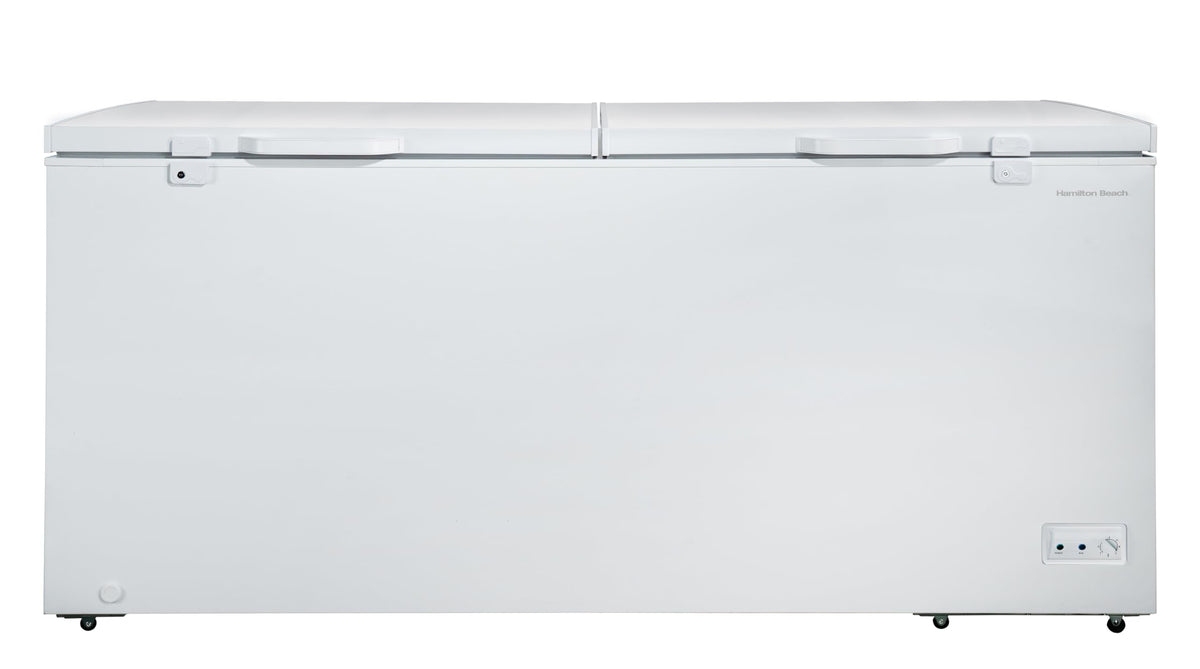 Hamilton Beach 17 cu ft Chest Deep Freezer - White, GARAGE READY Food for Large Family, Storage Basket, Space-Saving Flat Back, Stay-Open Lid, Front-Access Drain, for Basement, Laundry Room, Cottage