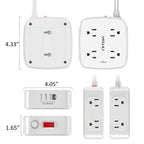 6 Ft Surge Protector Power Strip - YISHU 8 Widely Outlets with 4 USB Ports, 3 Side Outlet Extender with 6 Feet Flat Extension Cord, Ultra Flat Plug, Wall Mount, Desk USB Charging Station, ETL, Black