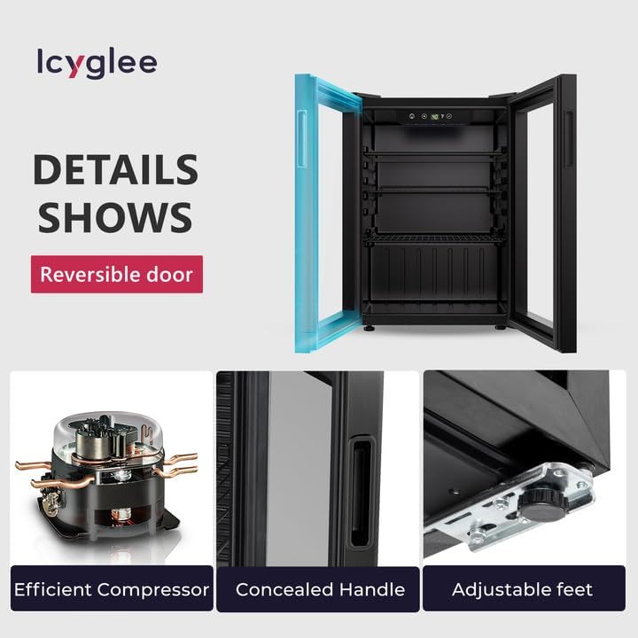 Icyglee 126 Can Mini Fridge, 3.2 Cu.Ft Beverage Refrigerator, Drink Cooler