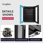 Icyglee 126 Can Mini Fridge, 3.2 Cu.Ft Beverage Refrigerator, Drink Cooler