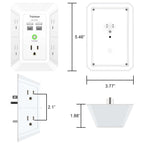 Multi Plug Wall Outlet Surge Protector with 6-Outlet & 4 USB Ports(2USB-C)