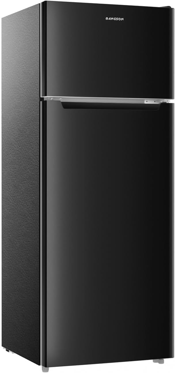 BANGSON 7.7 Cu.Ft Refrigerator with Top Freezer Apartment Size Black