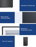BLACK+DECKER 14 Cu. Ft. Convertible Freezer Refrigerator, Upright Freezer with Glass Shelves, ENERGY STAR rated, Frost Free, BUC1400XB, Black