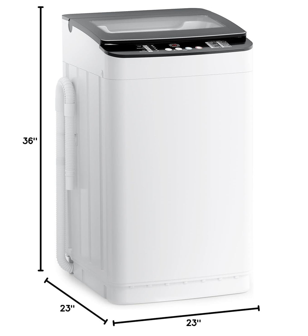 Auertech 18 lbs Portable Washing Machine, Fully Automatic Portable Washer with LED Display, 7 Wash Cycles, 4 Water Levels, Top Load Washing Machine for Apartment, RV, Dorm, Home