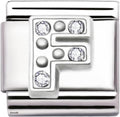 A-Z Letter Cubic Zirconia Italian Charm Links for 9mm Bracelets