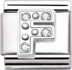 A-Z Letter Cubic Zirconia Italian Charm Links for 9mm Bracelets