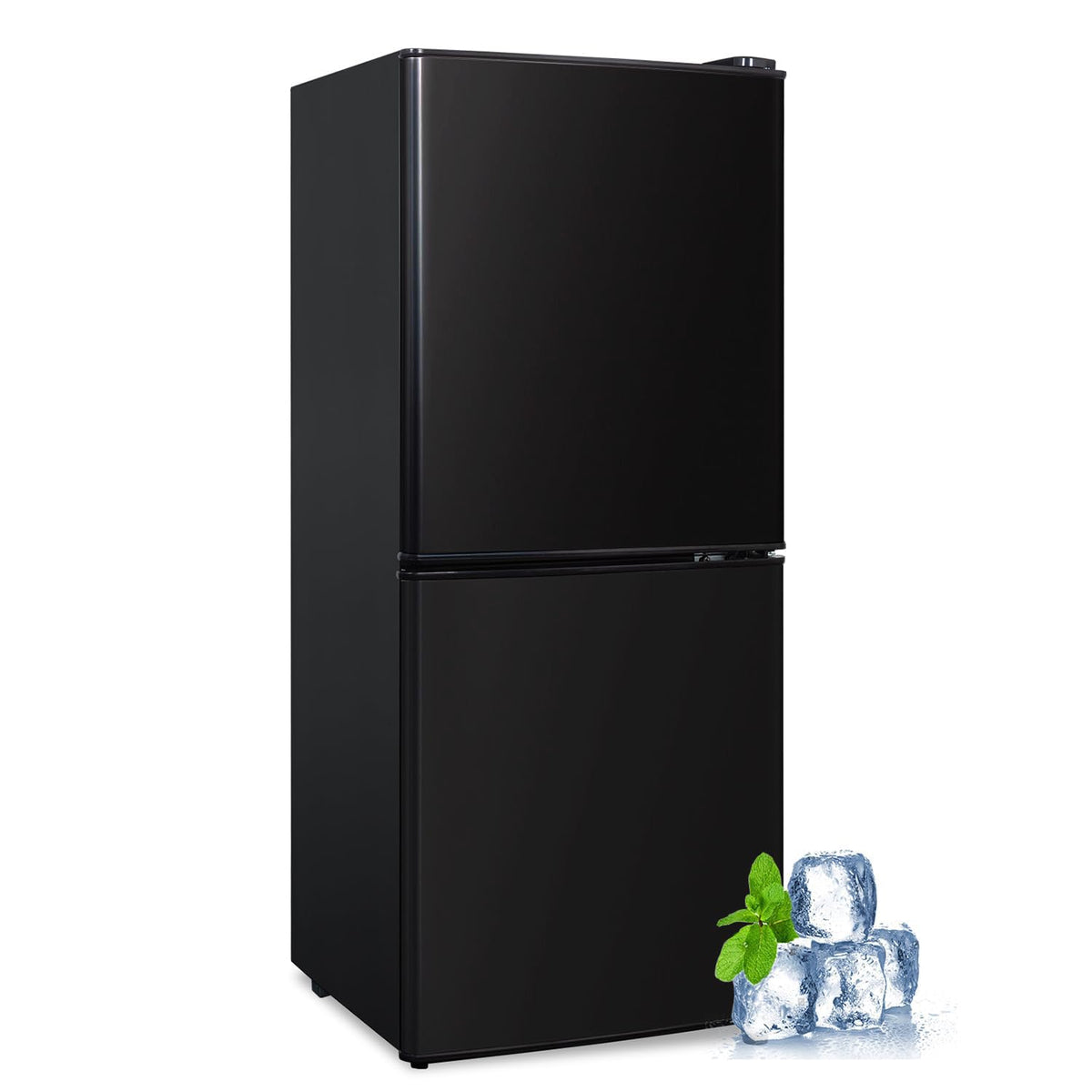 Cucina Magica Mini Fridge with Freezer, 3.2 cuft Small Refrigerator, 7 Adjustable Thermostat, Energy Saving, Low Noise, Double Door Compact Refrigerator for Dorm, Bedroom, Office - Silver