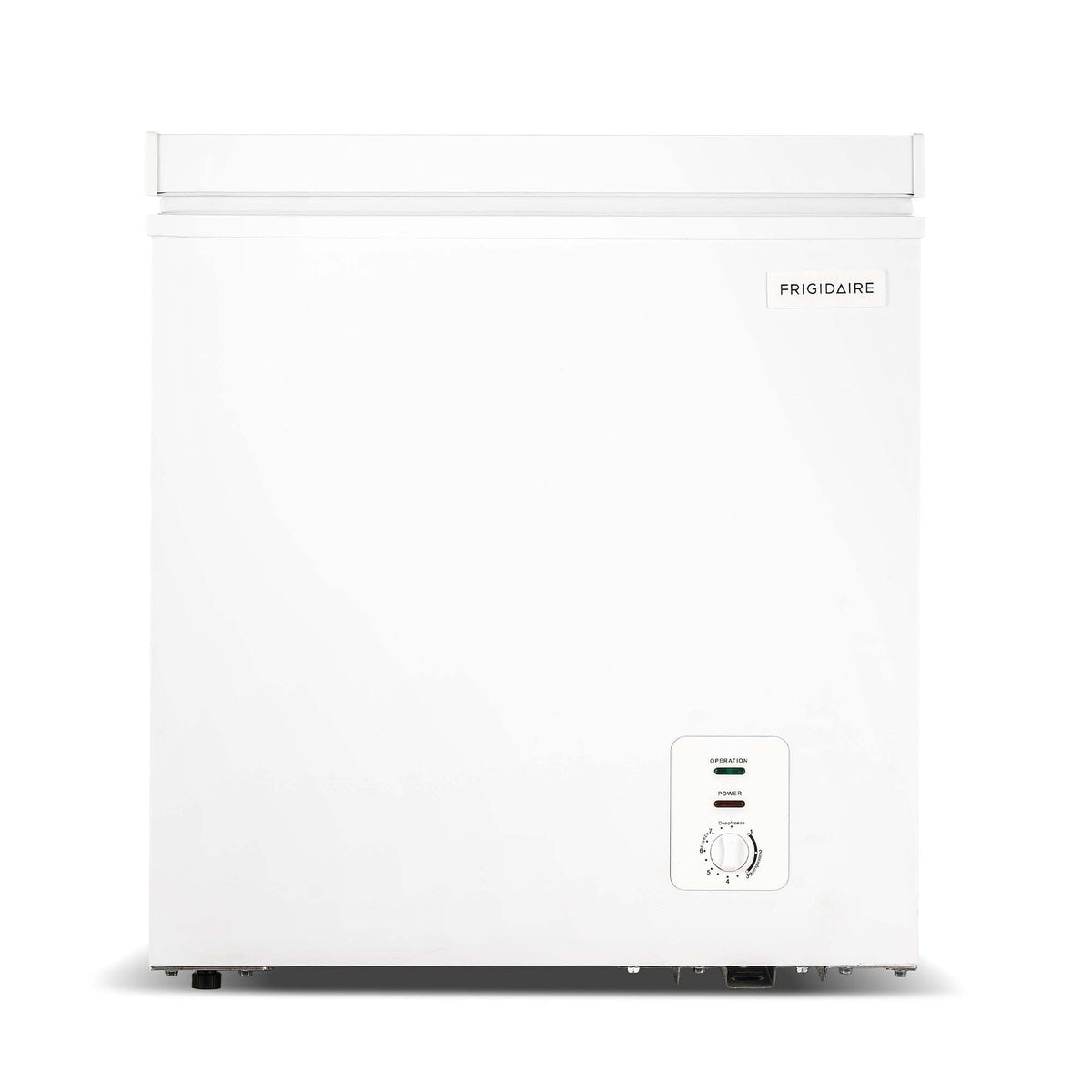 FRIGIDAIRE EFRF5003-BLACK Chest Deep Freezer-Garage-Ready, 5.0 Cu. Ft. Capacity, Black-Adjustable Thermostat-Removable Vinyl Coated Wire Basket-Easy Defrost Drain