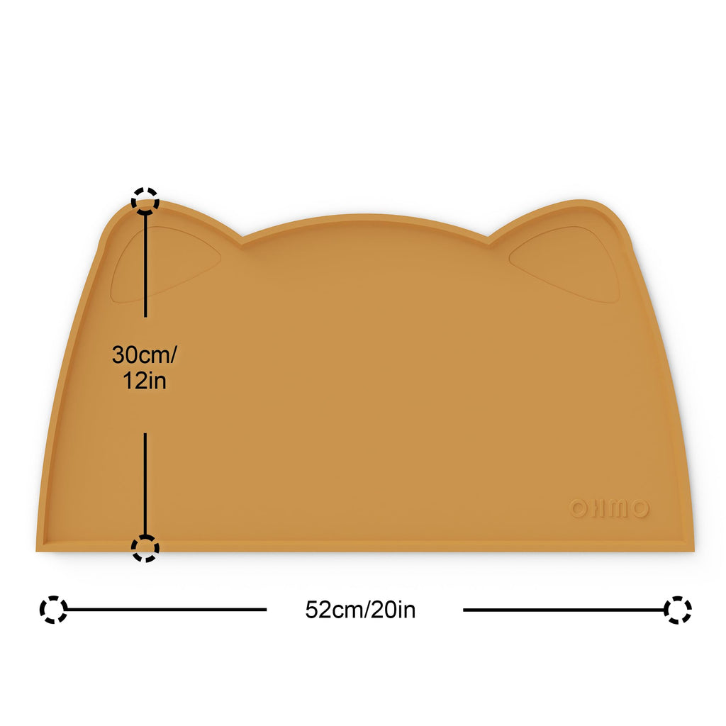 OHMO Silicone Cat Food Mat for Food&Water Bowls, 46x25cm, Honey