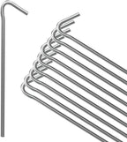 ANSIO® Tent Pegs Pack of 10 Galvanised Metal Pegs 4mm x 9inch Ground Stakes