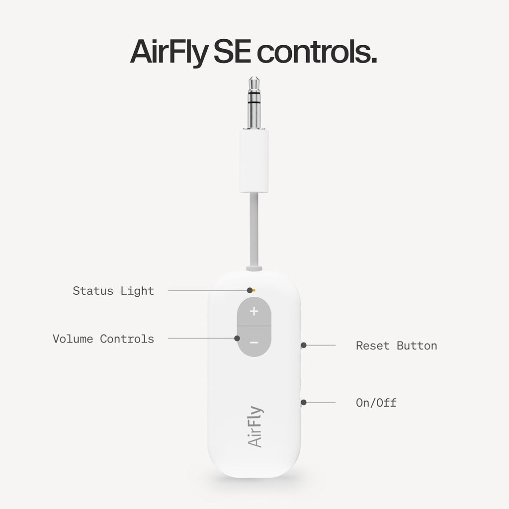 Twelve South AirFly SE, Bluetooth Wireless Audio Transmitter Adapter, White