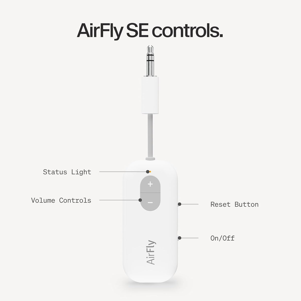 Twelve South AirFly SE, Bluetooth Wireless Audio Transmitter Adapter, White